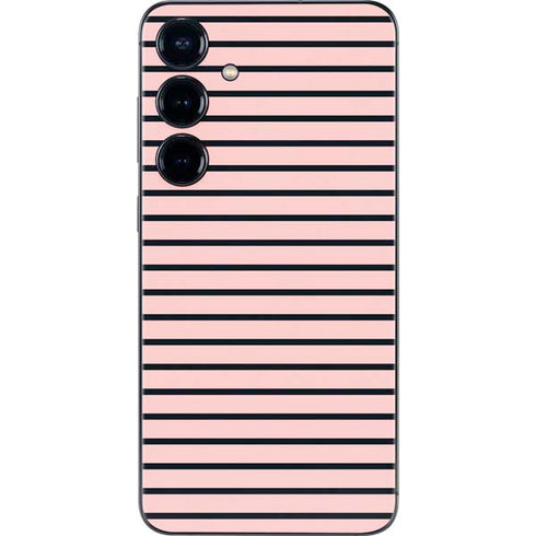 Pink and Black Stripes Galaxy S25 Skin